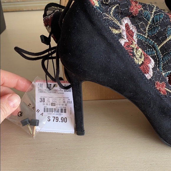 ZARA BASIC COLLECTION FLORAL BOOTIES - Picture 5 of 8